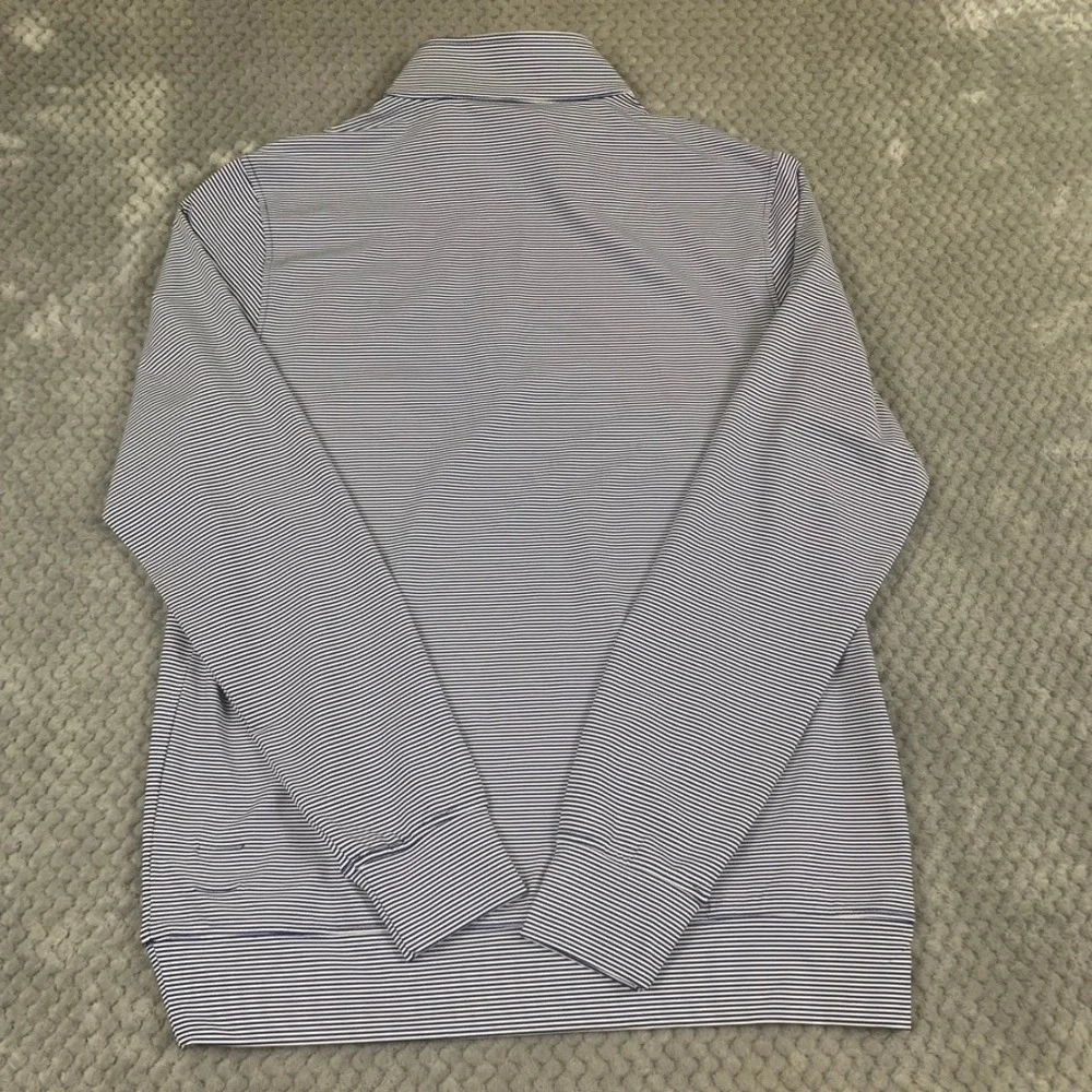Turtleson Mens Medium 1/4 Zip Pullover Navy White Striped Broadmoor Invitation